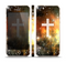 The Vector White Cross v2 over Yellow Nebula Skin Set for the Apple iPhone 5s