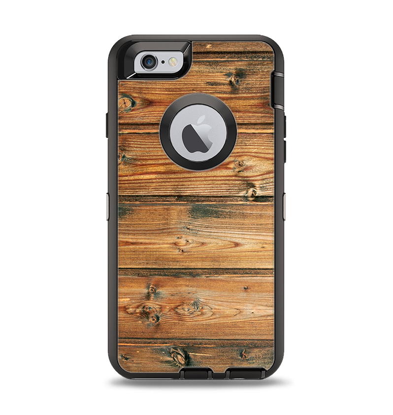 The Vertical Raw Aged Wood Planks Apple iPhone 6 Otterbox Defender Case Skin Set