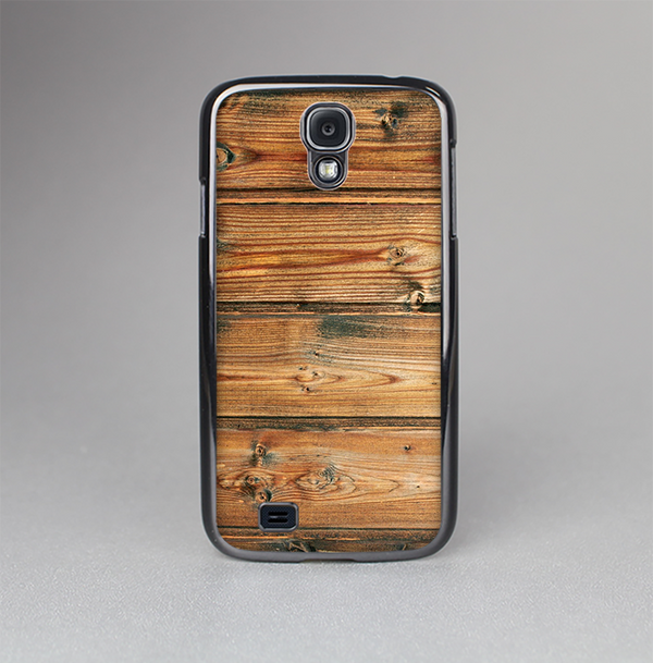 The Vertical Raw Aged Wood Planks Skin-Sert Case for the Samsung Galaxy S4