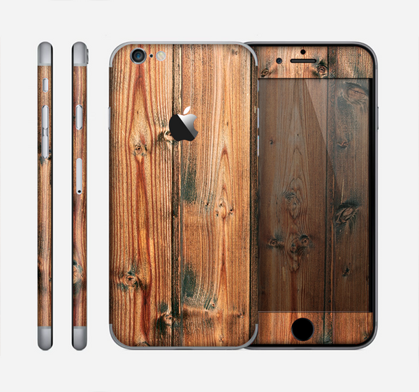 The Vertical Raw Aged Wood Planks Skin for the Apple iPhone 6
