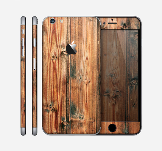 The Vertical Raw Aged Wood Planks Skin for the Apple iPhone 6 Plus