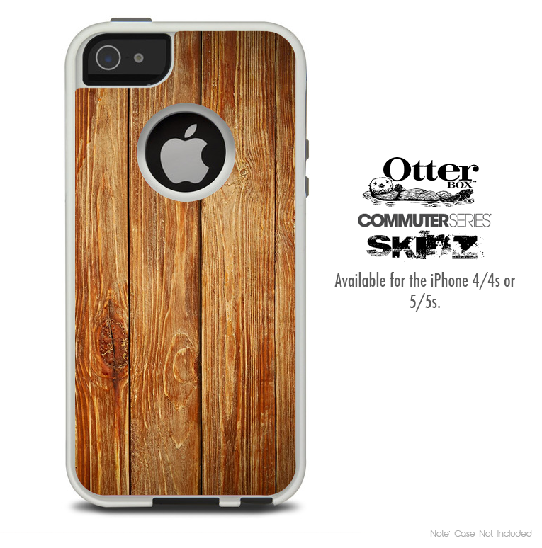 The Vertical Wood Skin For The iPhone 4-4s or 5-5s Otterbox Commuter Case
