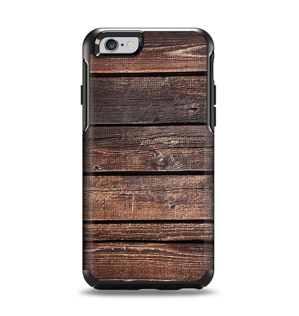 The Vetrical Raw Dark Aged Wood Planks Apple iPhone 6 Otterbox Symmetry Case Skin Set