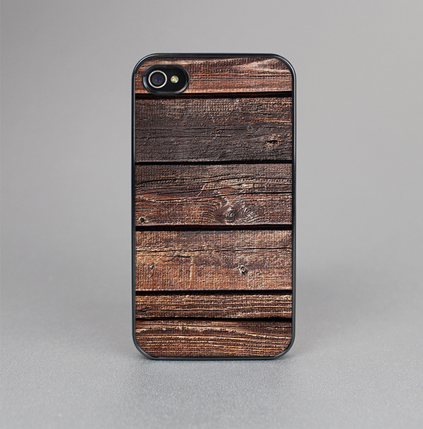 The Vetrical Raw Dark Aged Wood Planks Skin-Sert for the Apple iPhone 4-4s Skin-Sert Case