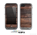 The Vetrical Raw Dark Aged Wood Planks Skin for the Apple iPhone 5c LifeProof Case
