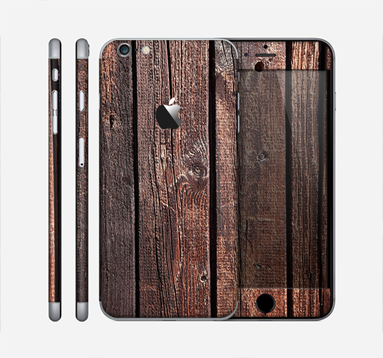 The Vetrical Raw Dark Aged Wood Planks Skin for the Apple iPhone 6 Plus