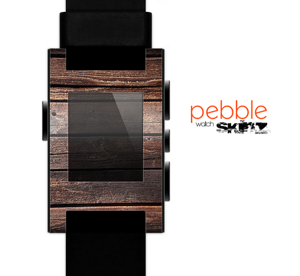 The Vetrical Raw Dark Aged Wood Planks Skin for the Pebble SmartWatch