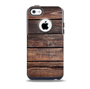 The Vetrical Raw Dark Aged Wood Planks Skin for the iPhone 5c OtterBox Commuter Case