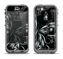 The Vibrant Black & Silver Butterfly Outline Apple iPhone 5c LifeProof Nuud Case Skin Set