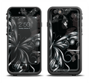 The Vibrant Black & Silver Butterfly Outline Apple iPhone 6/6s LifeProof Fre Case Skin Set