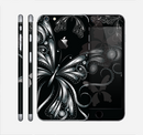 The Vibrant Black & Silver Butterfly Outline Skin for the Apple iPhone 6 Plus