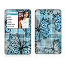 The Vibrant Blue Butterfly Plaid Skin For The Apple iPod Classic