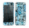 The Vibrant Blue Butterfly Plaid Skin for the Apple iPhone 5s
