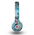 The Vibrant Blue Butterfly Plaid Skin for the Beats by Dre Mixr Headphones