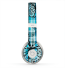 The Vibrant Blue Butterfly Plaid Skin for the Beats by Dre Solo 2 Headphones
