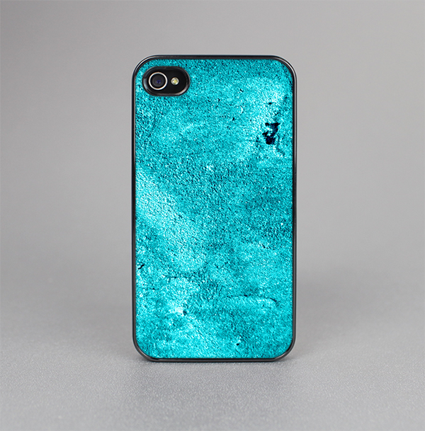 The Vibrant Blue Cement Texture Skin-Sert for the Apple iPhone 4-4s Skin-Sert Case