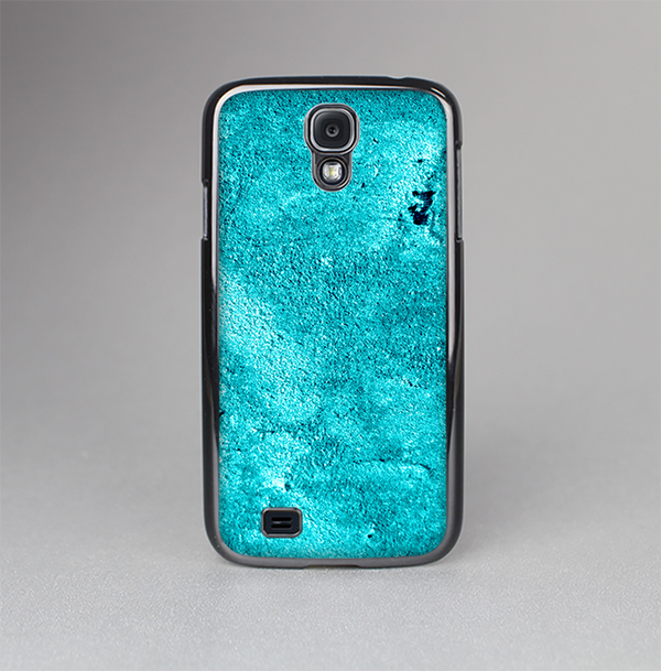 The Vibrant Blue Cement Texture Skin-Sert Case for the Samsung Galaxy S4