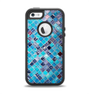 The Vibrant Blue Glow-Tiles Apple iPhone 5-5s Otterbox Defender Case Skin Set