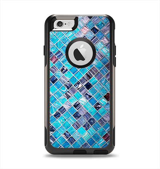 The Vibrant Blue Glow-Tiles Apple iPhone 6 Otterbox Commuter Case Skin Set