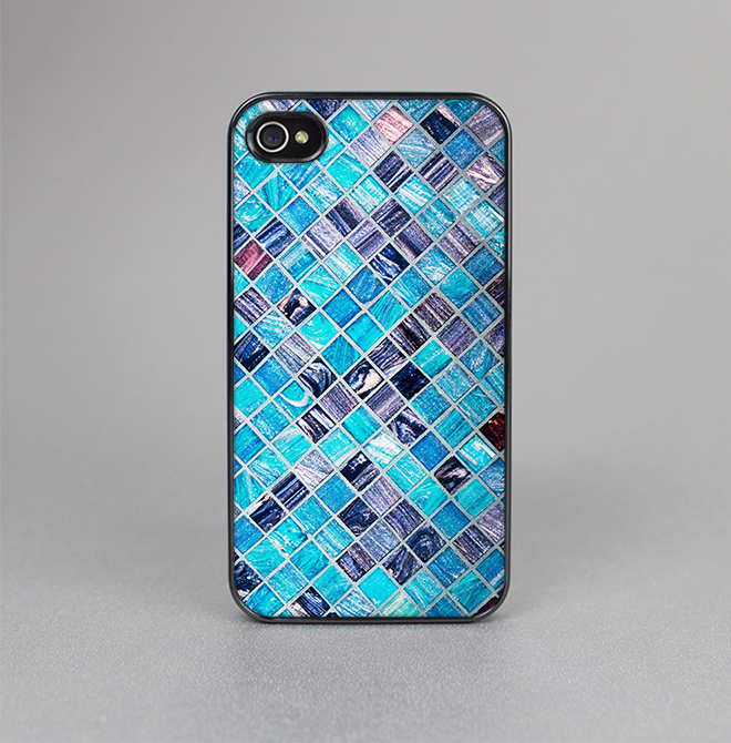 The Vibrant Blue Glow-Tiles Skin-Sert for the Apple iPhone 4-4s Skin-Sert Case