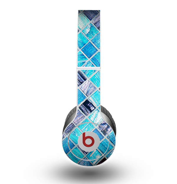 The Vibrant Blue Glow Tiles Skin for the Beats by Dre Original Solo-Solo HD Headphones