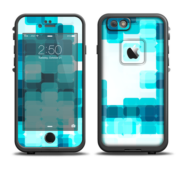 The Vibrant Blue HD Blocks Apple iPhone 6 LifeProof Fre Case Skin Set