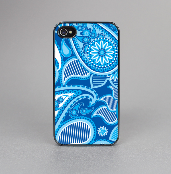 The Vibrant Blue Paisley Design Skin-Sert for the Apple iPhone 4-4s Skin-Sert Case