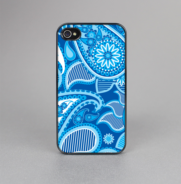 The Vibrant Blue Paisley Design Skin-Sert for the Apple iPhone 4-4s Skin-Sert Case