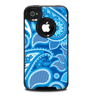 The Vibrant Blue Paisley Design Skin for the iPhone 4-4s OtterBox Commuter Case