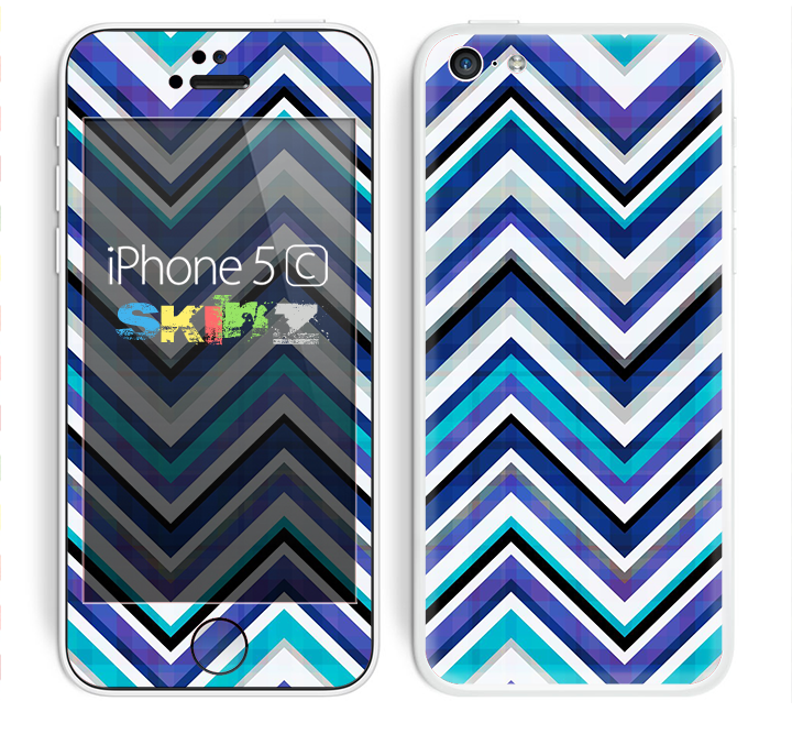 The Vibrant Blue Sharp Chevron Skin for the Apple iPhone 5c