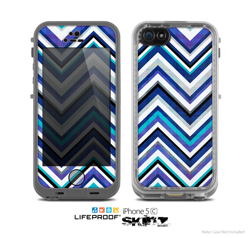 The Vibrant Blue Sharp Chevron Skin for the Apple iPhone 5c LifeProof Case