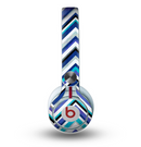 The Vibrant Blue Sharp Chevron Skin for the Beats by Dre Mixr Headphones