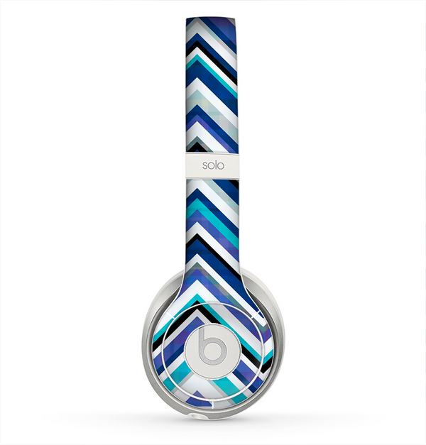 The Vibrant Blue Sharp Chevron Skin for the Beats by Dre Solo 2 Headphones