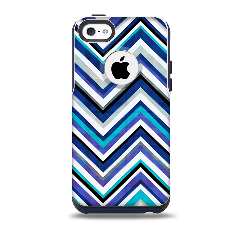 The Vibrant Blue Sharp Chevron Skin for the iPhone 5c OtterBox Commuter Case