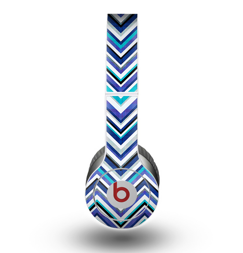 The Vibrant Blue Sharp Chevron copy Skin for the Beats by Dre Original Solo-Solo HD Headphones