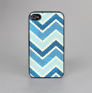 The Vibrant Blue Vintage Chevron V3 Skin-Sert for the Apple iPhone 4-4s Skin-Sert Case