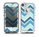 The Vibrant Blue Vintage Chevron V3 Skin for the iPhone 5-5s fre LifeProof Case