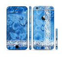 The Vibrant Blue & White Floral Lace Sectioned Skin Series for the Apple iPhone 6s Plus