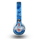 The Vibrant Blue & White Floral Lace Skin for the Beats by Dre Mixr Headphones