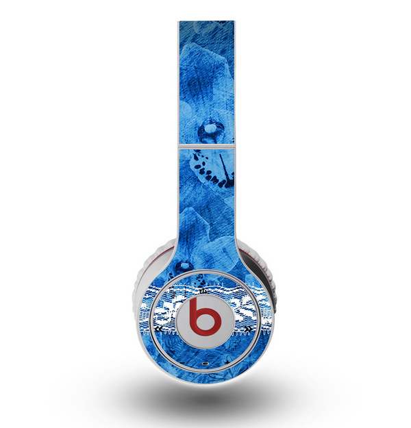 The Vibrant Blue & White Floral Lace Skin for the Original Beats by Dre Wireless Headphones