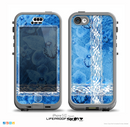 The Vibrant Blue & White Floral Lace Skin for the iPhone 5c nüüd LifeProof Case