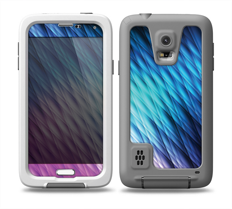 The Vibrant Blue and Pink Neon Interlock Pattern Skin for the Samsung Galaxy S5 frē LifeProof Case