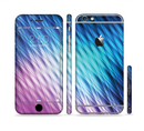 The Vibrant Blue and Pink Neon Interlock Pattern Sectioned Skin Series for the Apple iPhone 6s Plus