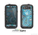 The Vibrant Blue and White Paisley Design  Skin For The Samsung Galaxy S3 LifeProof Case