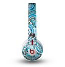 The Vibrant Blue and White Paisley Design  Skin for the Beats by Dre Mixr Headphones