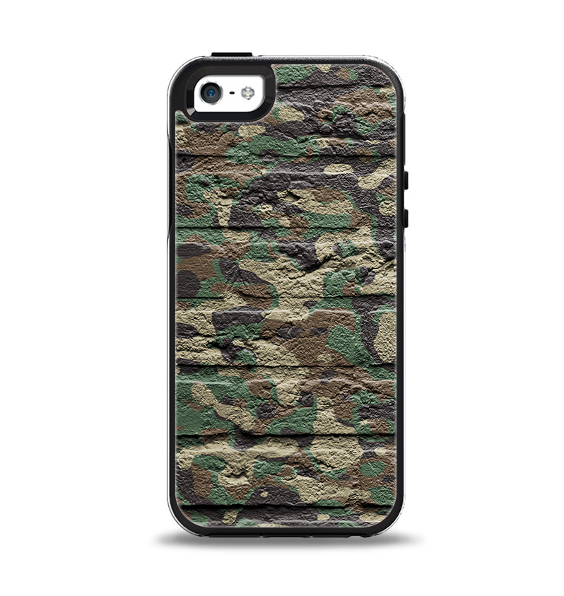 The Vibrant Brick Camouflage Wall Apple iPhone 5-5s Otterbox Symmetry Case Skin Set