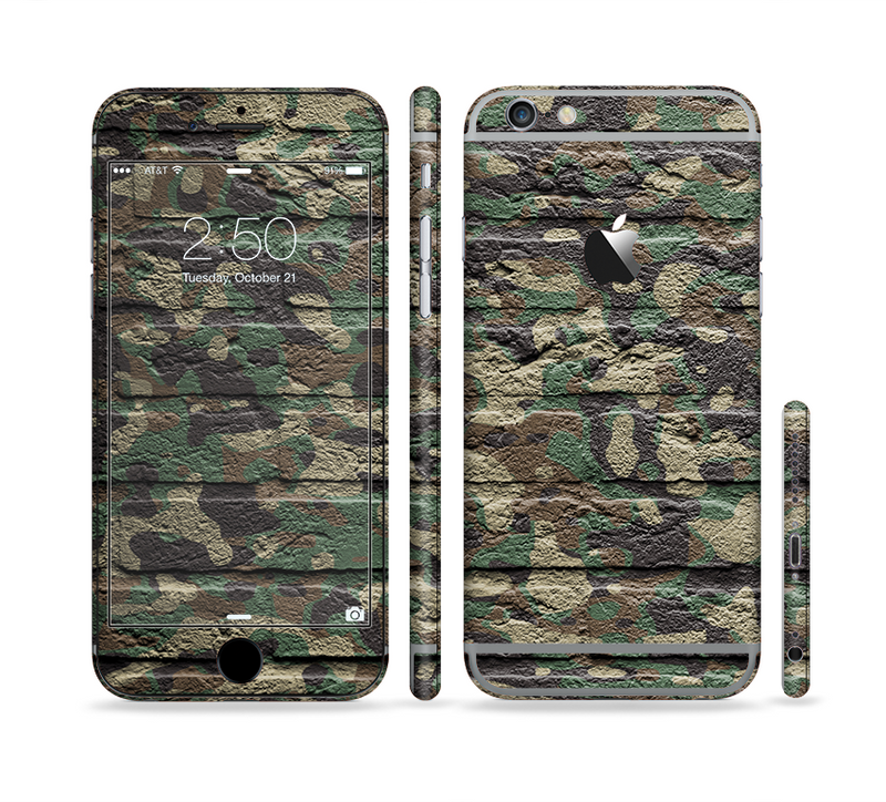 The Vibrant Brick Camouflage Wall Sectioned Skin Series for the Apple iPhone 6