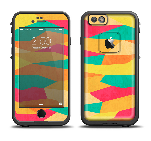 The Vibrant Bright Colored Connect Pattern Apple iPhone 6 LifeProof Fre Case Skin Set