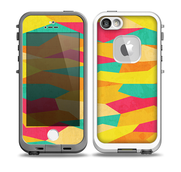 The Vibrant Bright Colored Connect Pattern Skin for the iPhone 5-5s fre LifeProof Case