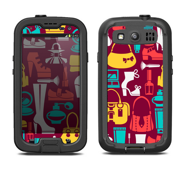 The Vibrant Burgundy Vector Shopping Samsung Galaxy S3 LifeProof Fre Case Skin Set